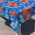 102" x 47.5" Rectangle Hibiscus Tablecloth: Blue - HYDE Ltd.