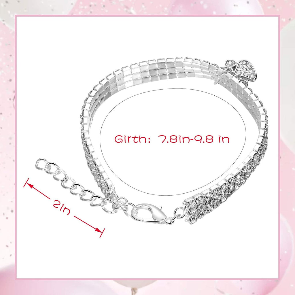 3 Pieces Bling Rhinestones Pet Collars with Glitter Pendant - HYDE Ltd.