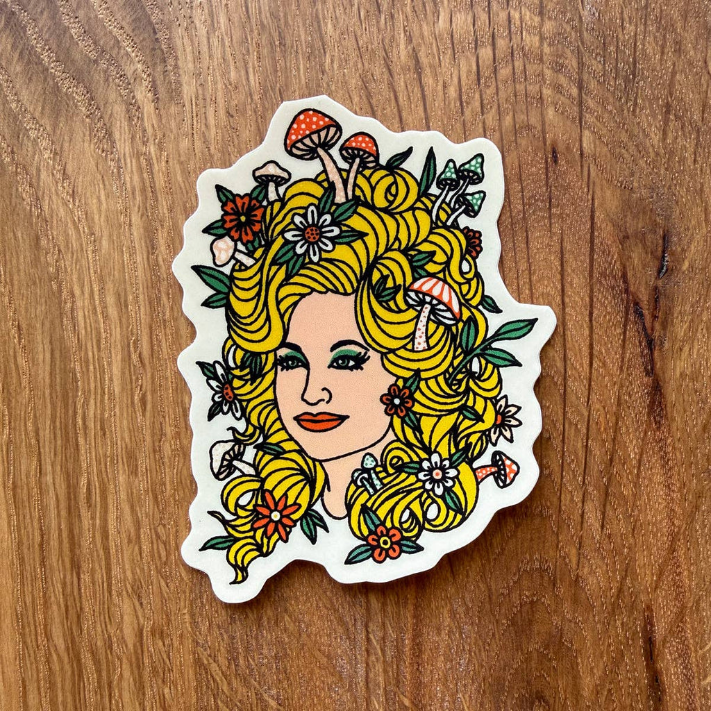 72 Dolly - 3 Inch Matte Vinyl Mushroom Country Music Sticker - HYDE