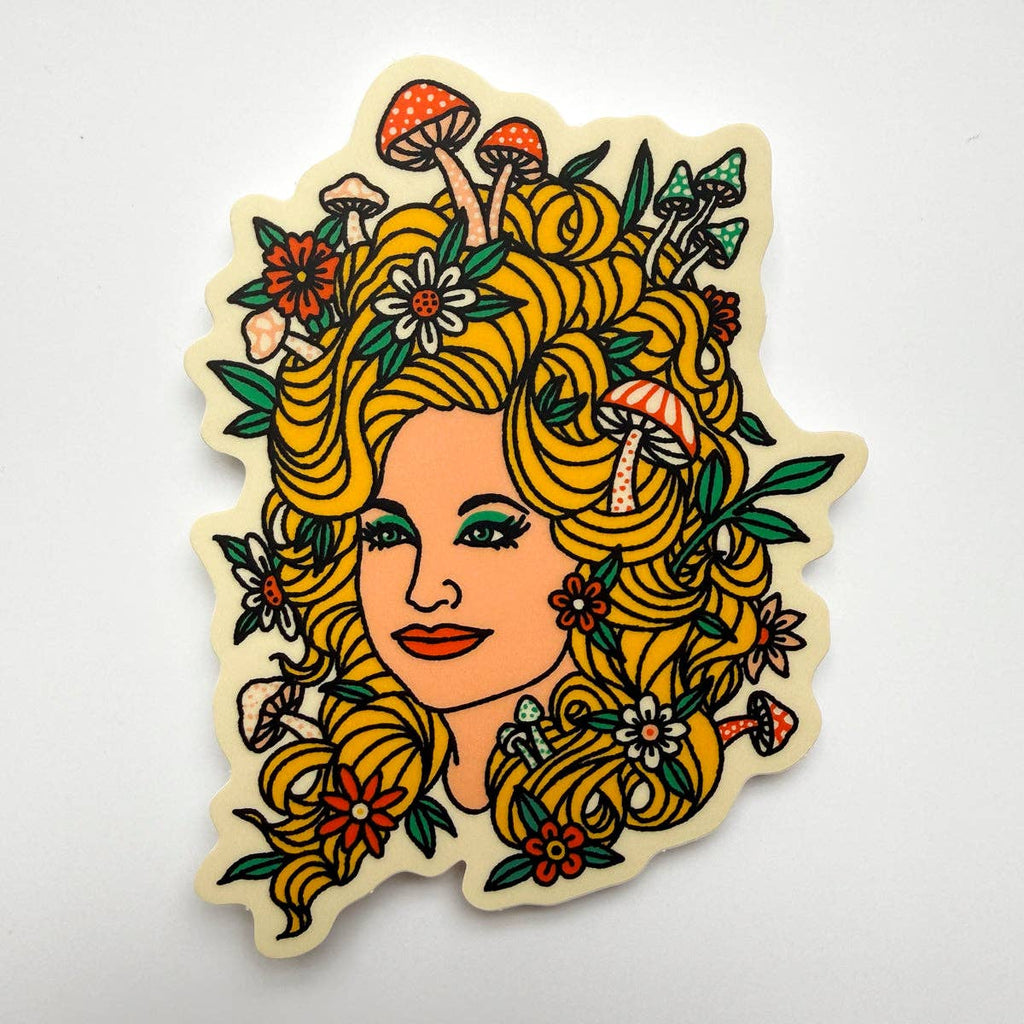 72 Dolly - 4 Inch Matte Vinyl Mushroom Country Music Sticker - HYDE
