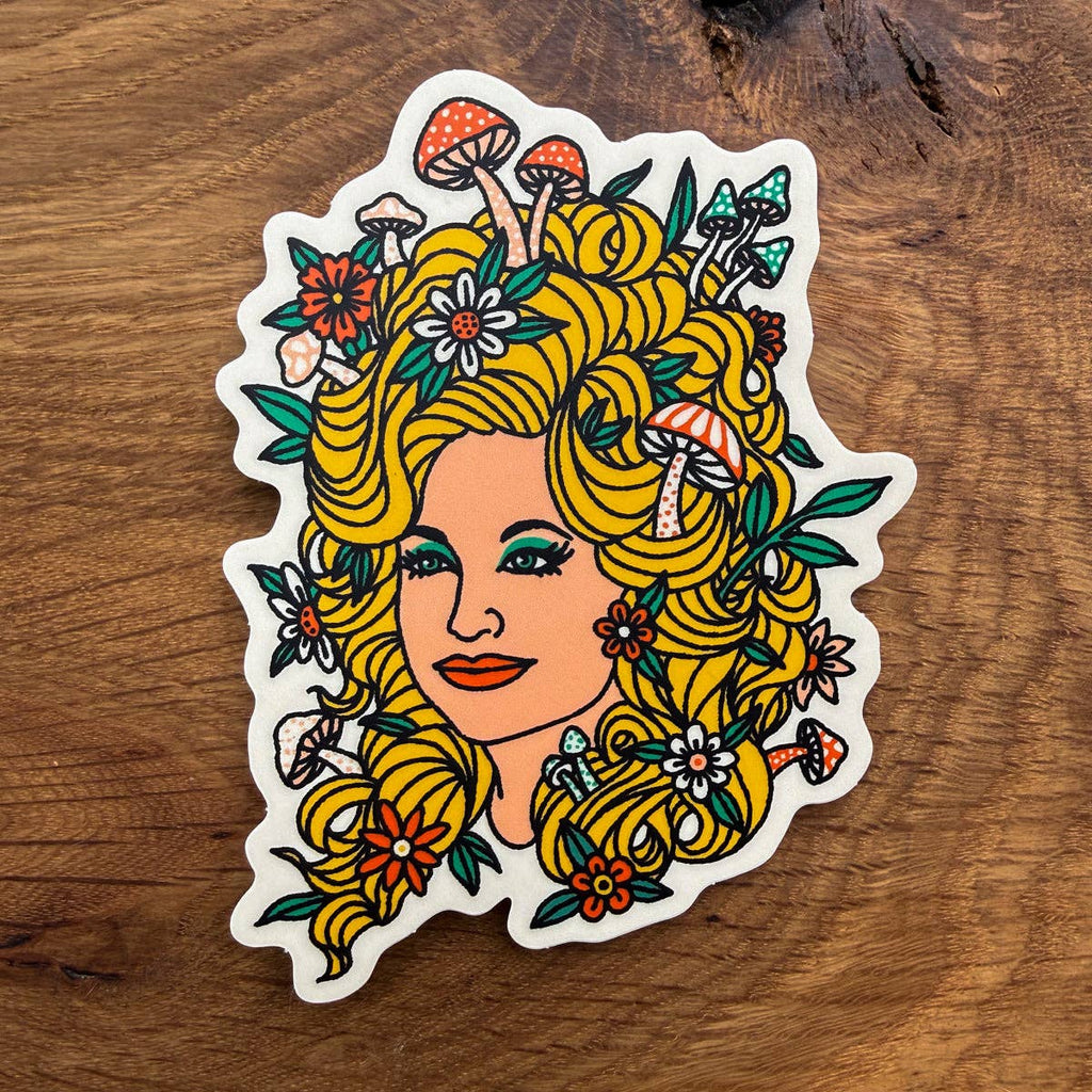 72 Dolly - 4 Inch Matte Vinyl Mushroom Country Music Sticker - HYDE