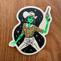 Alien Goldie - 4 Inch Matte Vinyl Retro Western Cowgirl Sticker - HYDE