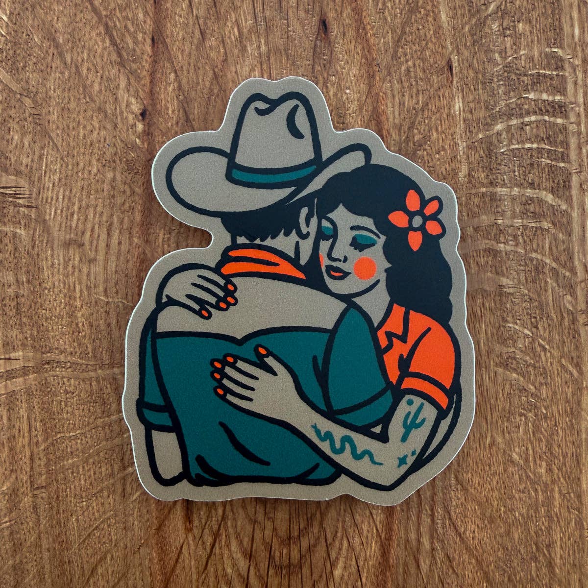 Better Together (Teal/Coral) 3 Inch Matte Vinyl Sticker - HYDE