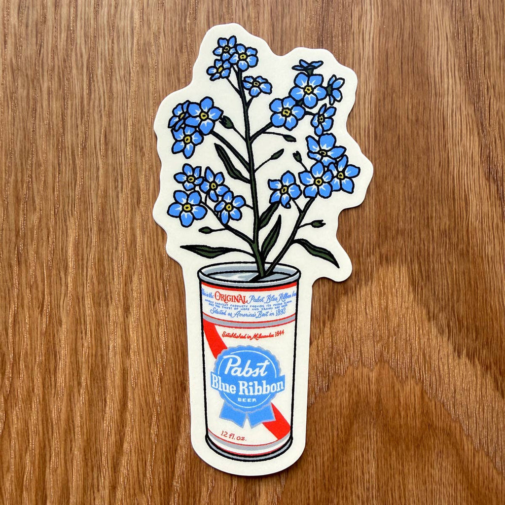 Forget Me Not Beer Can - 4 Inch Matte Vinyl Sticker - HYDE