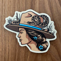 Forget Me Not Cowgirl - 4 Inch Matte Vinyl Western Nature Sticker - HYDE
