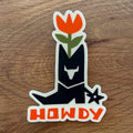Howdy Flower Boot - 4 Inch Matte Vinyl Western Sticker - HYDE
