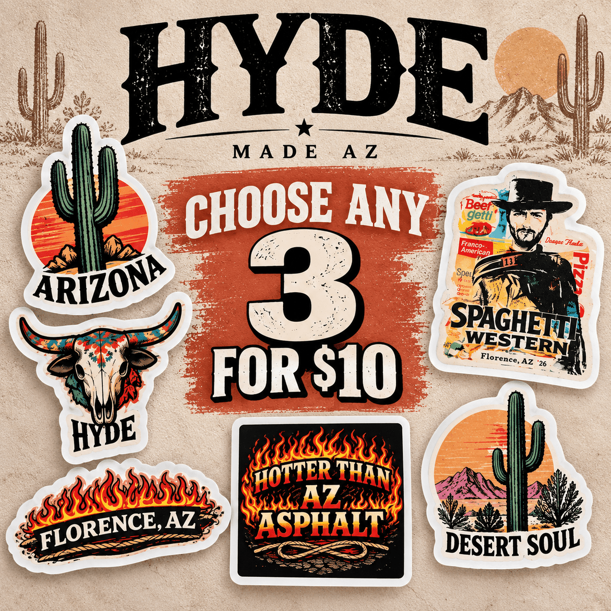 HYDE sticker 3-Pack - Choose any 3 - HYDE Ltd.