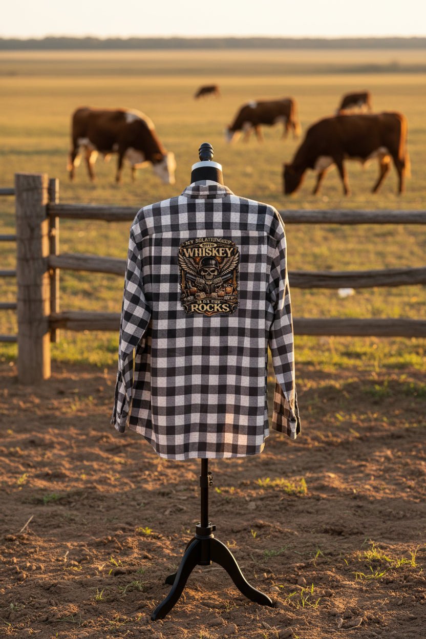 HYDE Upcycled Whiskey Rocks Flannel – One-of-a-Kind Vintage Rework - HYDE Ltd.