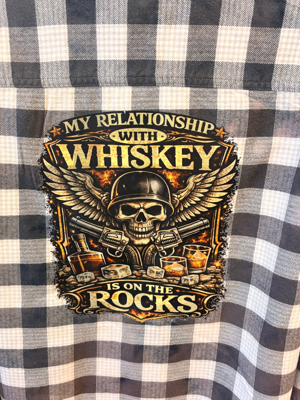 HYDE Upcycled Whiskey Rocks Flannel – One-of-a-Kind Vintage Rework - HYDE Ltd.