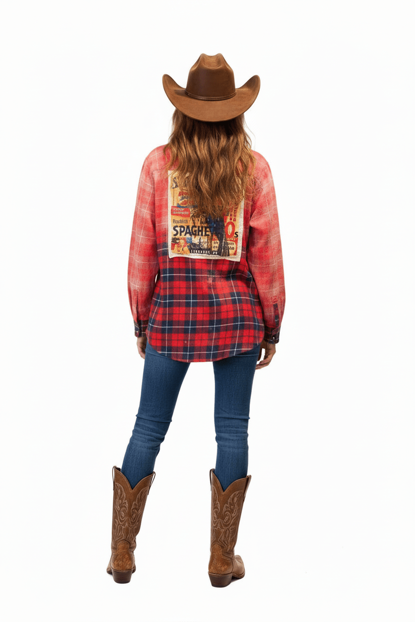 Spaghetti Western custom distressed flannel - HYDE Ltd.