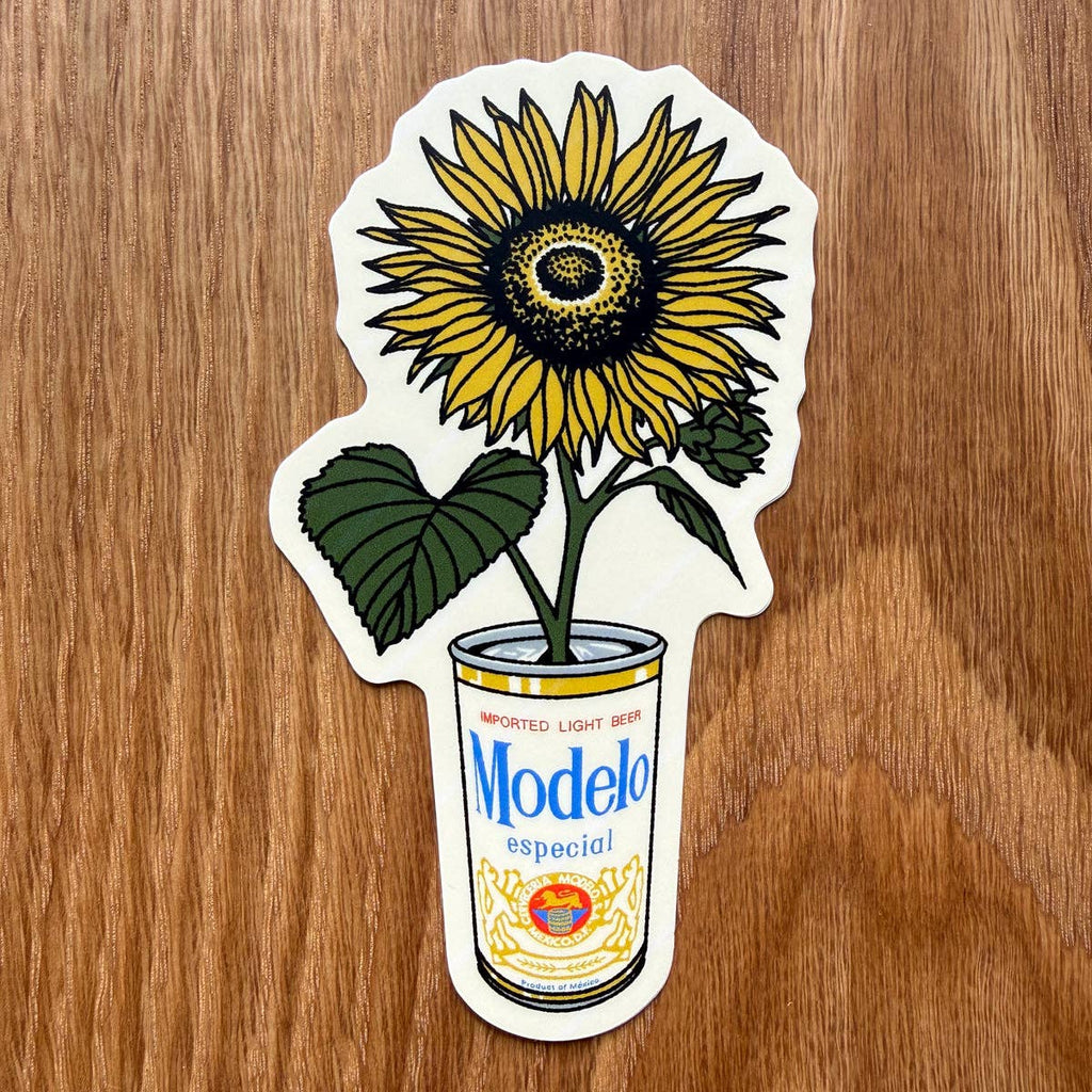 Sunflower Beer Can - 4 Inch Matte Vinyl Sticker - HYDE