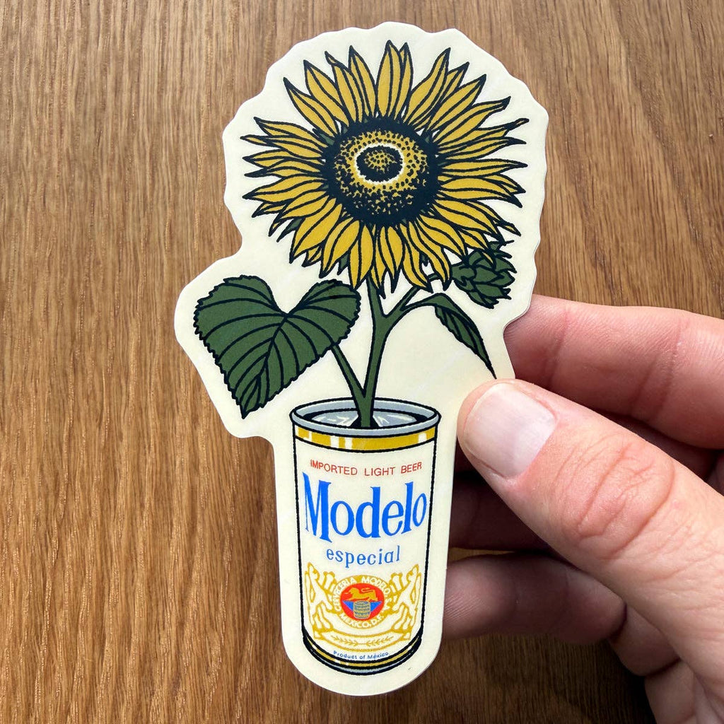 Sunflower Beer Can - 4 Inch Matte Vinyl Sticker - HYDE